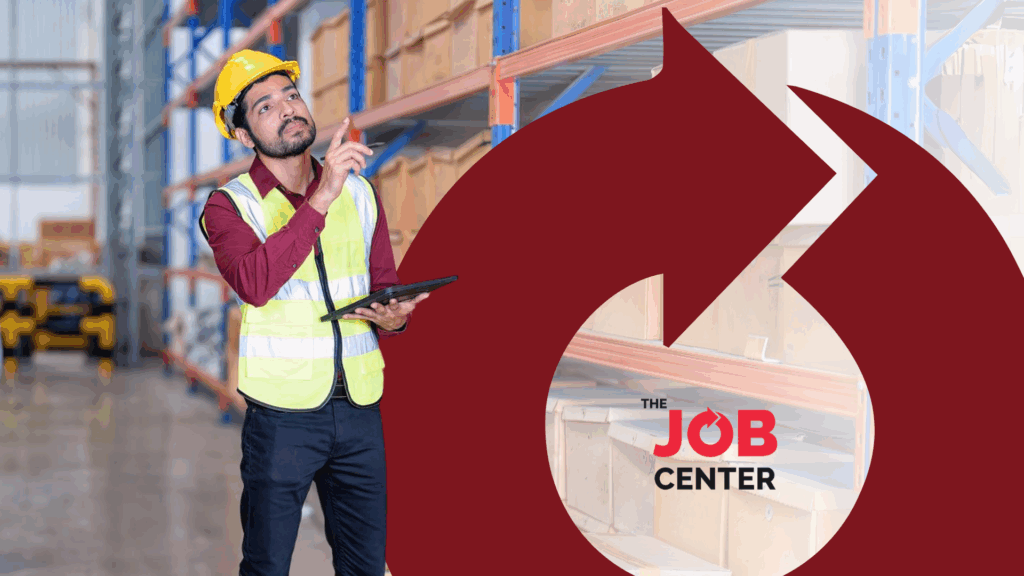 Warehouse worker stands thoughtfully holding a tablet during peak season