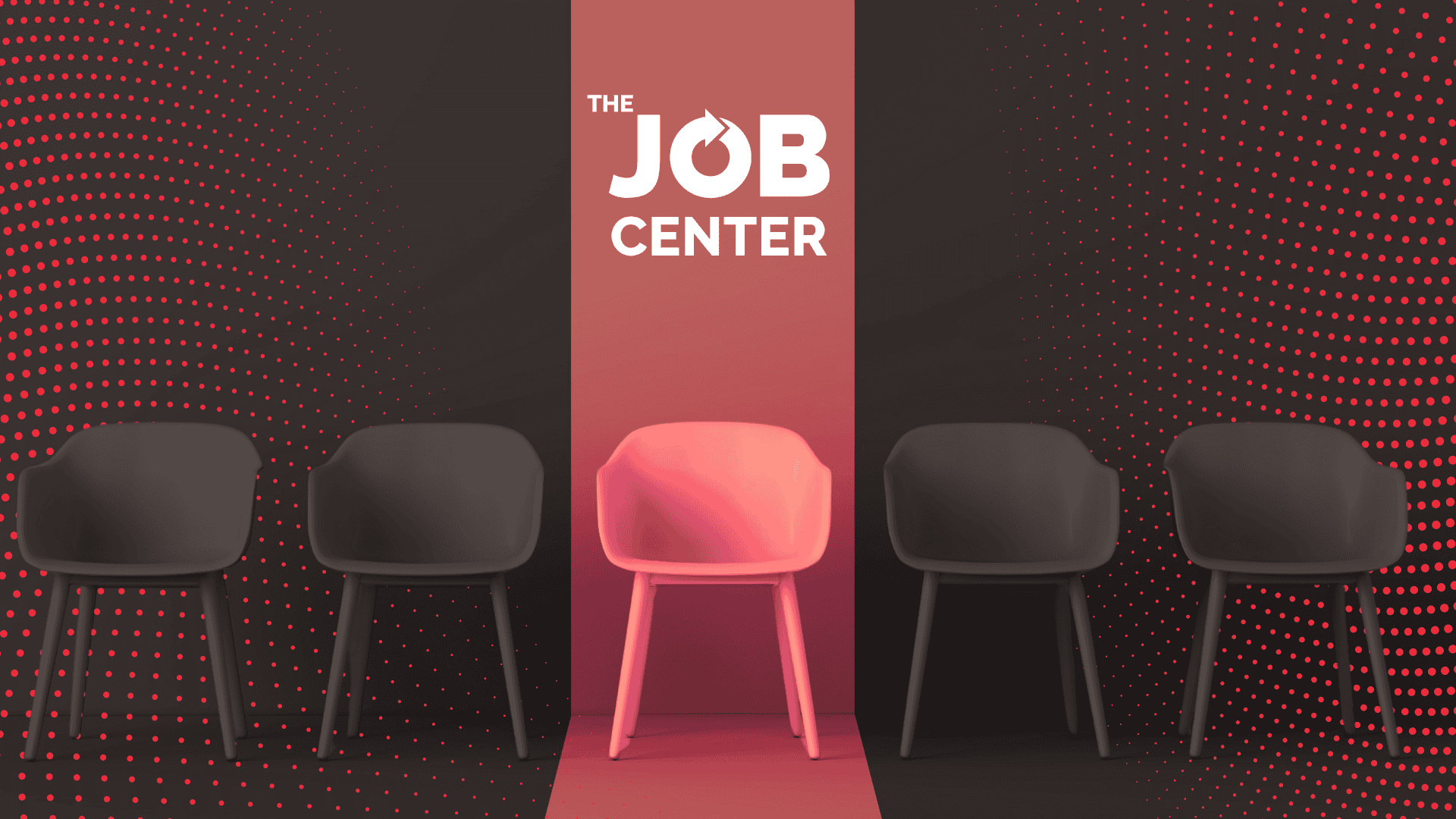 A single chair in a row of chairs is lit up by a column of light, symbolizing high applicant volume